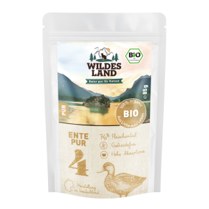 Wildes Land - Feline Adult Bio PUR Ente mit Lachs&ouml;l Beutel