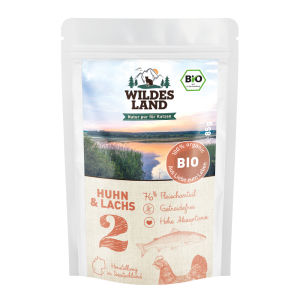 Wildes Land - Feline Adult Bio Huhn & Lachs mit Cranberries Beutel