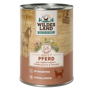 Wildes Land - Canine Adult Pferd mit S&uuml;sskartoffeln Dose