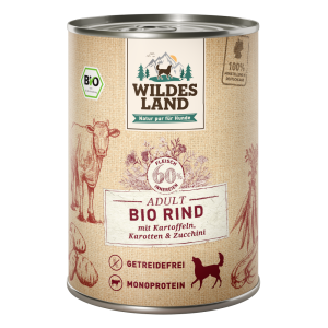 Wildes Land - Canine Adult Bio Rind mit K&uuml;rbis und Zucchini Dose