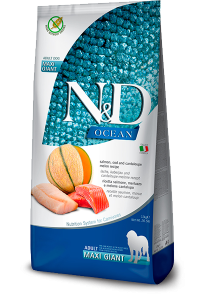 Farmina - N&D Ocean Canine Adult Giant Lachs, Kabeljau & Cantaloupe-Melone