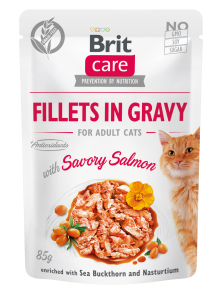 Brit Care Cat - Fillets in Gravy with Savory Salmon