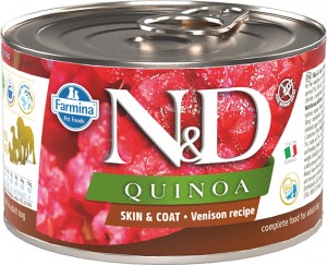 Farmina - N&D Quinoa Canine Adult Quinoa Skin&Coat Cerf, Quinoa, Noix de coco & Curcuma Bo&icirc;te