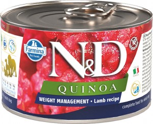 Farmina - N&D Canine Adult Quinoa Weight Management Agneau, Quinoa, Brocoli, Asperge Bo&icirc;te